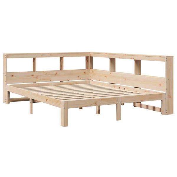 vidaXL Lit biblioth&egrave;que sans matelas 140x190 cm bois de pin massif