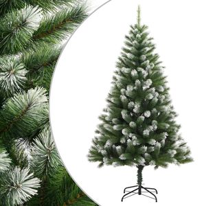 vidaXL Sapin de No&euml;l artificiel &agrave; charni&egrave;res avec neige floqu&eacute;e 150 cm