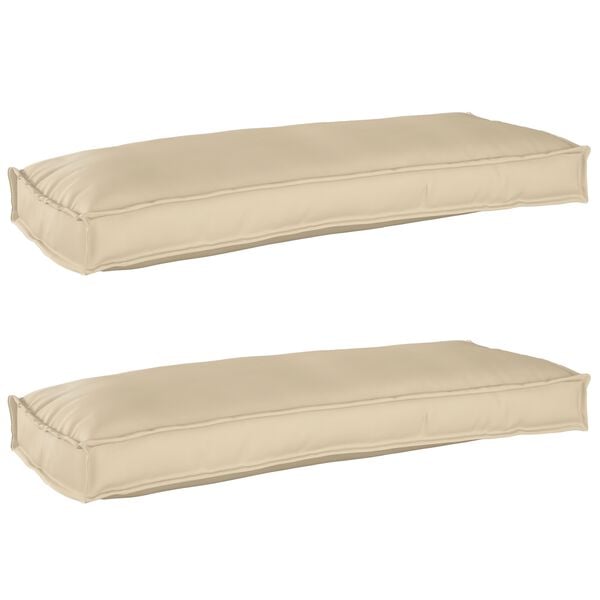 vidaXL Set de coussins de palette 2 pcs Beige 100 x 40 x 8 cm