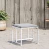 vidaXL Tabourets de jardin avec coussins 4pcs blanc acier et textilène