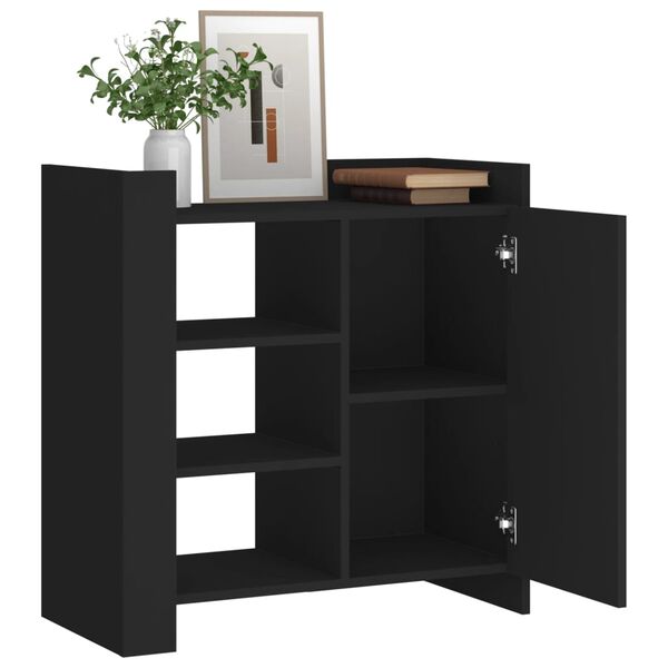 vidaXL Buffet noir 73,5x35x75 cm bois d'ing&eacute;nierie