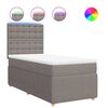 vidaXL Sommier &agrave; lattes de lit avec matelas Taupe 100x200 cm Tissu