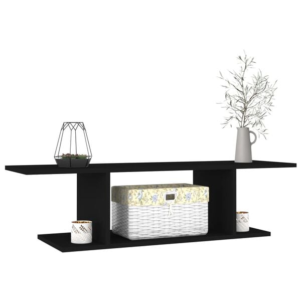 vidaXL Meuble TV mural Noir 103x30x26,5 cm