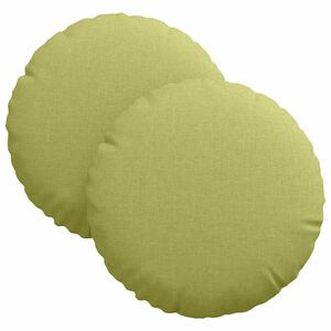 vidaXL Coussins de si&egrave;ge 2 pc Tissu Vert clair &Oslash;30 x 13 cm