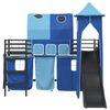 vidaXL Lit mezzanine pour enfants Noir et Bleu 74,5 x 190 cm M&eacute;tал