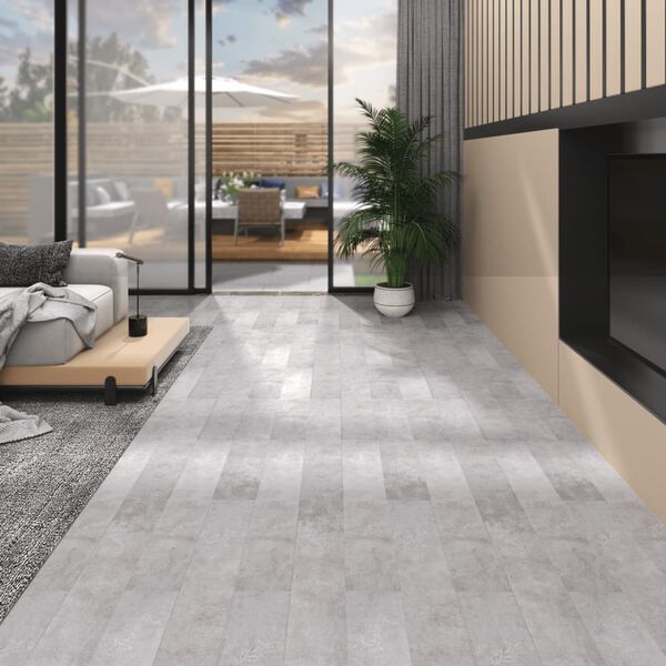 vidaXL Dalles de plancher PVC 5,02 m&sup2; 2 mm autoadh&eacute;sif gris terre