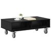 vidaXL Table d'appoint avec roues Ch&ecirc;ne noir 90 x 50 x 30 cm