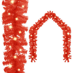 vidaXL Guirlande de No&euml;l avec lumi&egrave;res LED 5 m Rouge