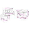 vidaXL Ensemble de canapés 3 pcs avec coussins Crème Tissu