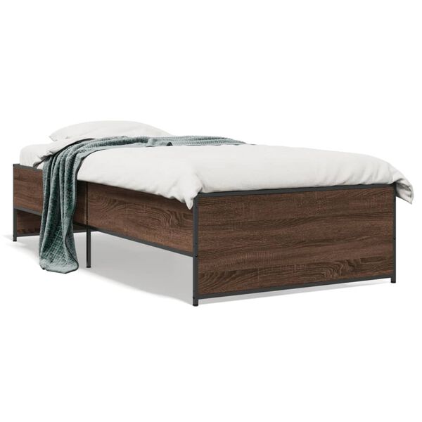 vidaXL Cadre de lit sans matelas ch&ecirc;ne marron 75x190 cm