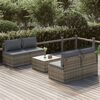 vidaXL Salon de jardin 5 pcs avec coussins Gris Résine tressée