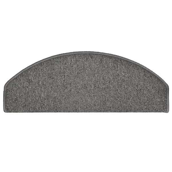 vidaXL Tapis d'escalier 30 pi&egrave;ces 65 x 24 x 4 cm Gris fonc&eacute; Demi-rond Grand