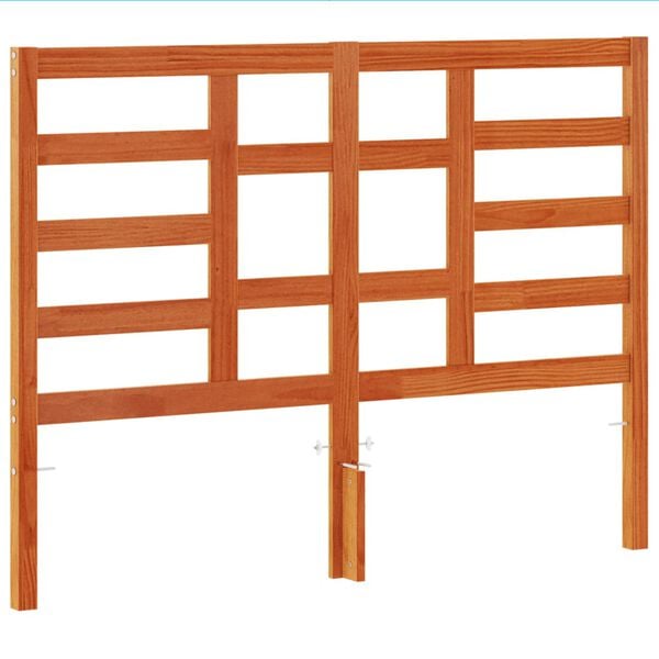 vidaXL T&ecirc;te de lit cire marron 135 cm bois massif de pin