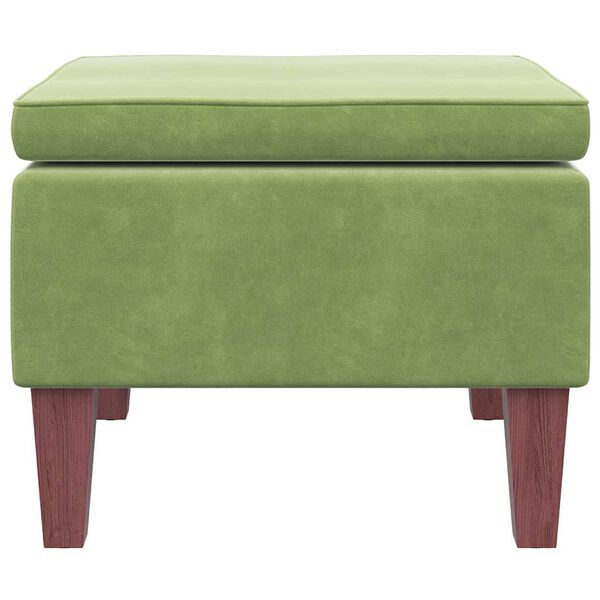 vidaXL Tabouret avec pieds en bois Vert clair Velours