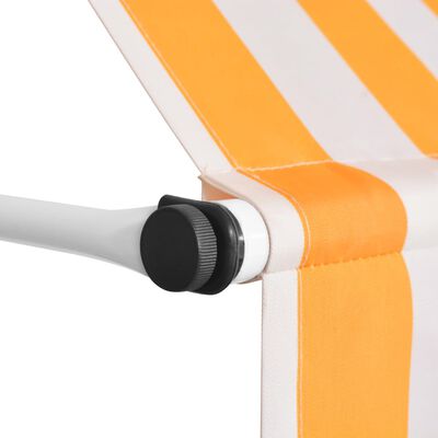 vidaXL Auvent rétractable manuel 150 cm Rayures oranges et blanches
