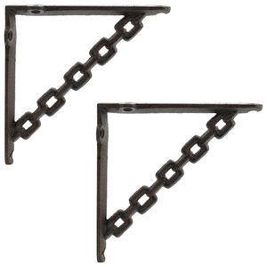 vidaXL Supports d'&eacute;tag&egrave;re murale 2 pc Marron ancien 10,5 x 10,5 x 3 cm