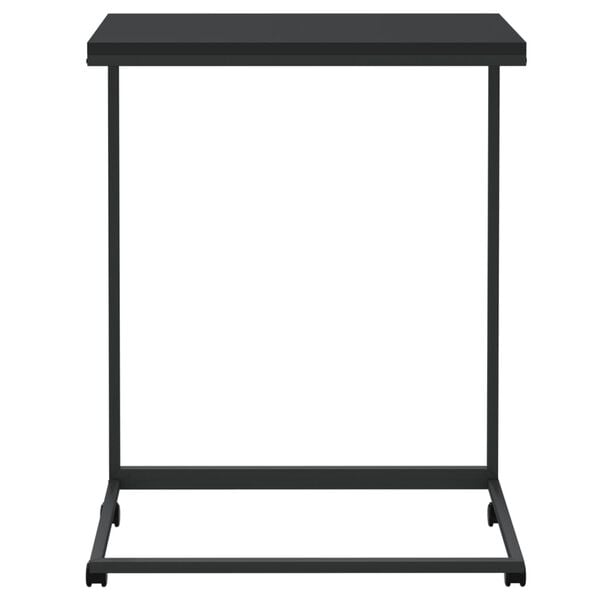 vidaXL Table d'appoint avec roues noir 55x35x70 cm bois d'ingénierie
