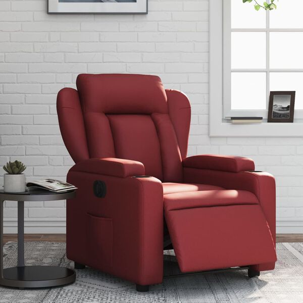vidaXL Fauteuil inclinable &eacute;lectrique Rouge bordeaux Similicuir