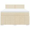vidaXL Sommier &agrave; lattes de lit avec matelas Cr&egrave;me 140x190 cm Tissu