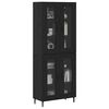 vidaXL Haut Armoire 2 pcs Ch&ecirc;ne noir Bois Agglom&eacute;r&eacute; et Verre