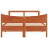 vidaXL Cadre de lit avec t&ecirc;te de lit cire marron 120x190cm bois de pin