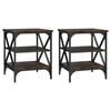 vidaXL Tables d'appoint 2 pcs Chêne fumé 40x42x50 cm Bois d'ingénierie