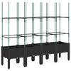 vidaXL Jardini&egrave;re avec treillis noir 160x40x142,5 cm PP