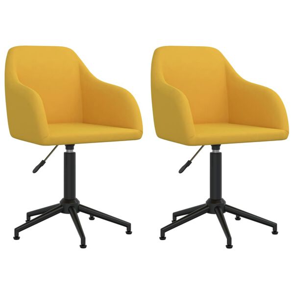 vidaXL Chaises &agrave; manger pivotantes lot de 2 jaune velours