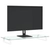vidaXL Support de moniteur blanc 80x35x8 cm verre tremp&eacute; et m&eacute;tal