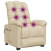 vidaXL Fauteuil de massage Crème Tissu