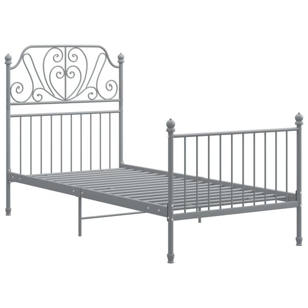 vidaXL Cadre de lit sans matelas gris m&eacute;tal 100x200 cm