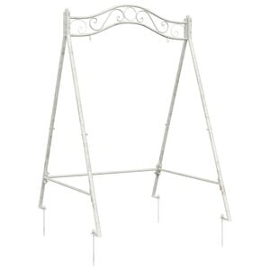 vidaXL Cadre de balan&ccedil;oire Blanc antique 113 x 121,5 x 168 cm Acier