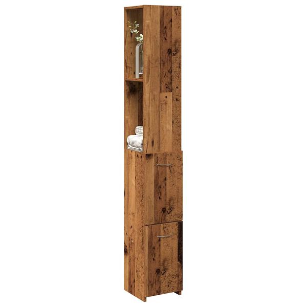 vidaXL Armoire de salle de bain vieux bois 25x25x170cm bois ing&eacute;nierie