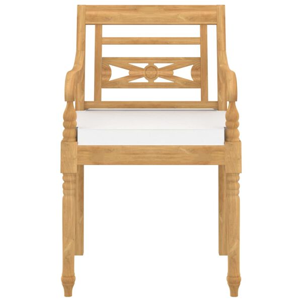 vidaXL Chaises Batavia lot de 6 avec coussins Bois de teck solide