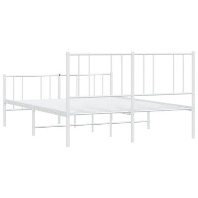 vidaXL Cadre de lit métal avec tête de lit/pied de lit blanc 120x200cm