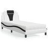 vidaXL Lit Viana avec matelas blanc et noir 80x200 cm similicuir