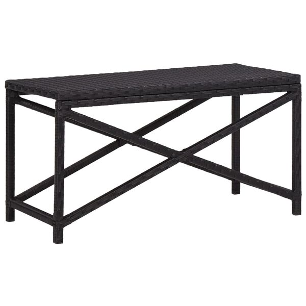 vidaXL Banc de jardin 80 cm R&eacute;sine tress&eacute;e Noir