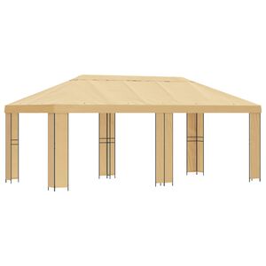 vidaXL Abri de jardin 6 x 3 m Cr&egrave;me Polyester et Acier 190