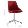 vidaXL Chaise pivotante de salle &agrave; manger Rouge bordeaux Velours
