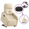 vidaXL Fauteuil inclinable &eacute;lectrique cr&egrave;me tissu