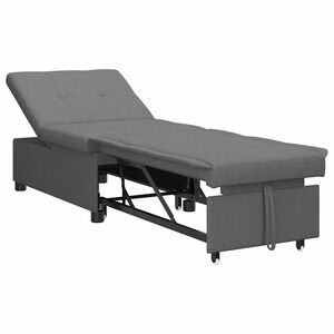 vidaXL Canap&eacute;-lit escamotable Gris fonc&eacute; 194 x 50 x 82 cm tissu