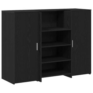 vidaXL Bureau de r&eacute;ception ch&ecirc;ne noir 135x50x103,5cm bois d'ing&eacute;nierie