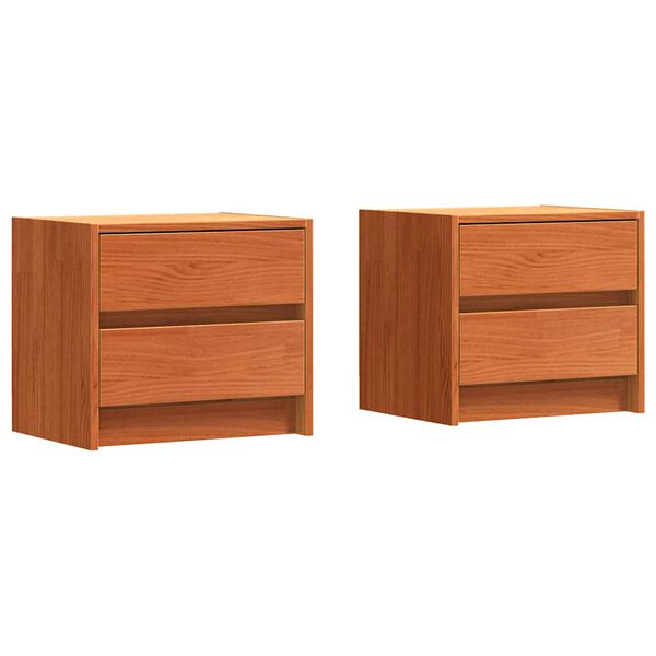 vidaXL Tables de chevet 2 pcs Brun cire 40 x 30.5 x 35.5 cm