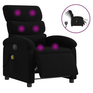 vidaXL Fauteuil de massage inclinable &eacute;lectrique Noir Tissu
