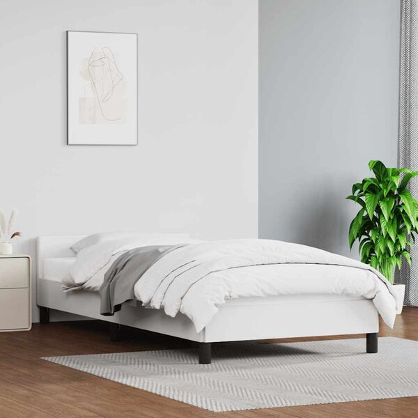 vidaXL Cadre de lit avec t&ecirc;te de lit sans matelas blanc 90x200 cm
