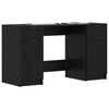 vidaXL Bureau avec porte Ch&ecirc;ne noir 133 x 50 x 75 cm Bois d'ing&eacute;nierie