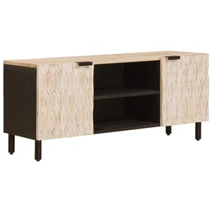 vidaXL Meuble TV Finition Lavage Blanc 105 x 33 x 46 cm