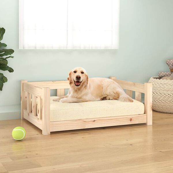 vidaXL Lit pour chien 75,5 x 55,5 x 28 cm Bois de pin massif