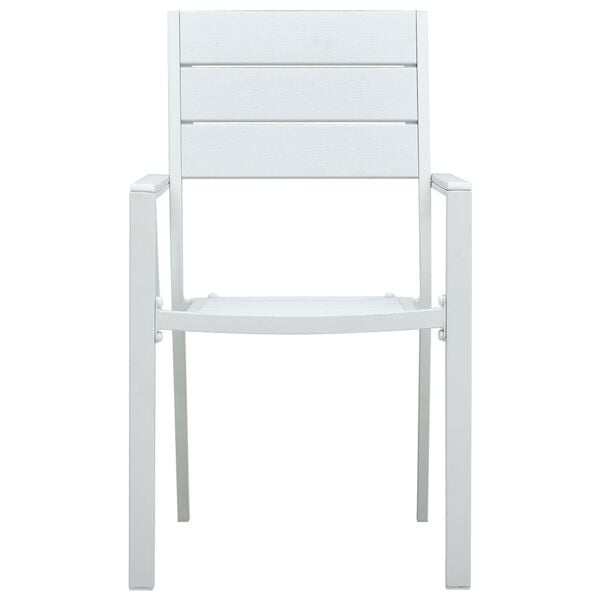 vidaXL Chaises de jardin lot de 4 Blanc PEHD Aspect de bois