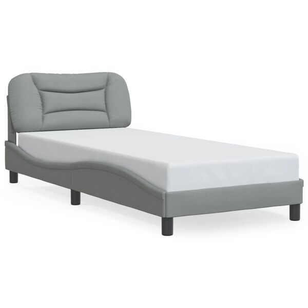 vidaXL Cadre de lit sans matelas Hvar gris clair 90x190 cm tissu